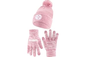 Ultra Game Adults NFL Official Super Soft Winter Beanie Knit Hat with Warm Touch Screen Gloves