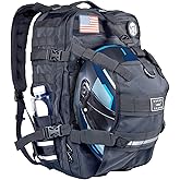 Goldfire Helmet Backpack for Motorcycle Riding Cycling Waterproof Large Capacity Daily Backpack with Helmet Holder Weather-Resistant Hiking Daypack Durable (V1)