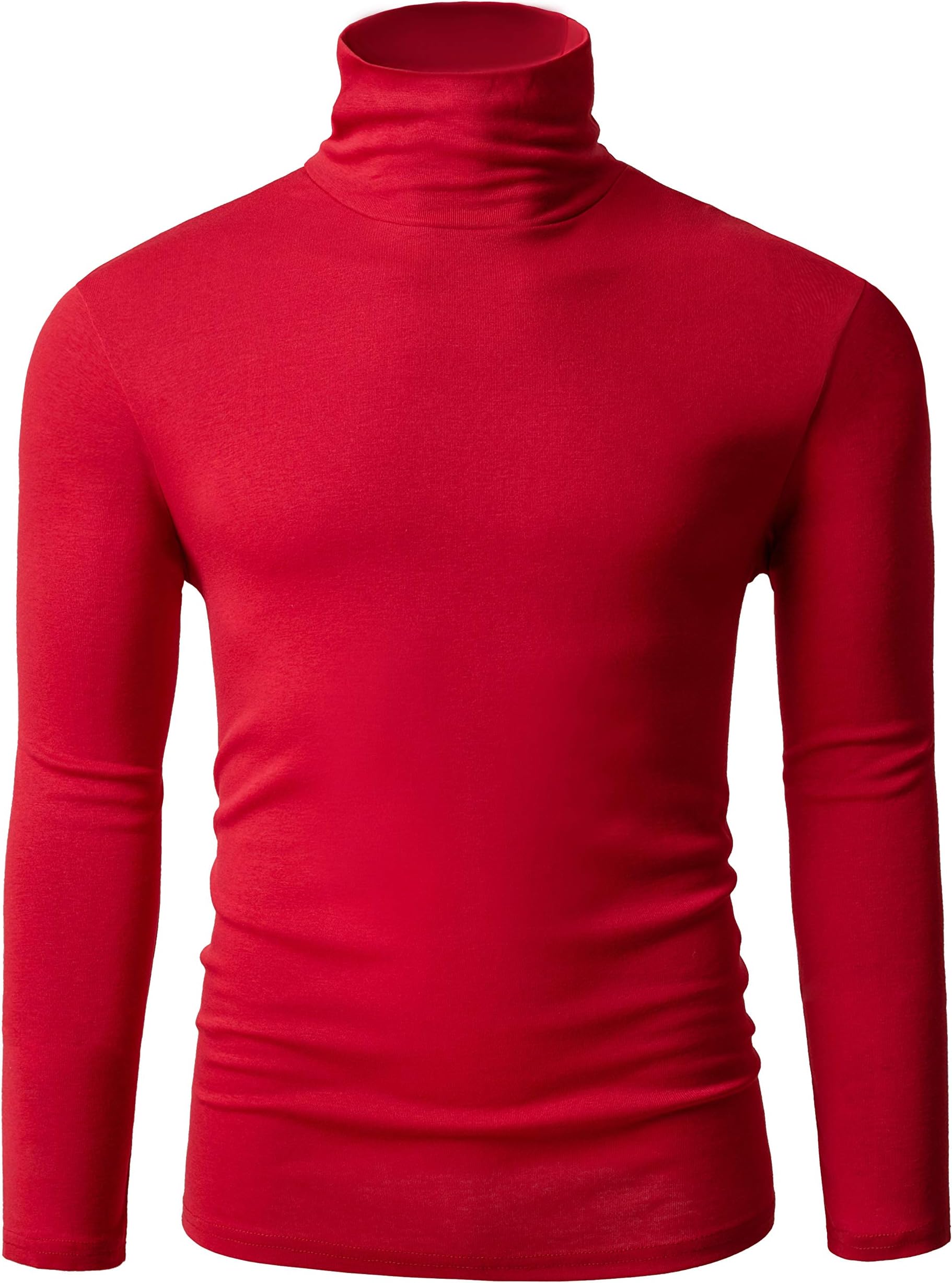 TAPULCOMen Turtleneck Long Sleeve Knitted Pullover Basic Slim Fit Casual Soft Comfy T Shirts