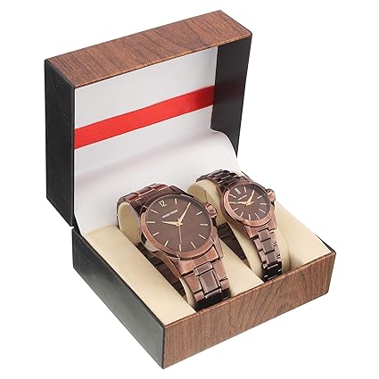 Analogue Brown Dial Couples Watch