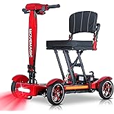 MOVEMAGIC 100% Carbon Fiber Lightweight Mobility Scooter for Seniors & Adults, 38lb Foldable & Airline Approved, 220lb Capacity, 12.4 Miles Range, 350W Quiet Brushless Motor, Removable lithium battery