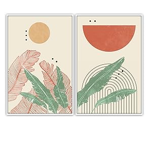 SIGNWIN 2 Piece Framed Canvas Wall Art Minimalism...