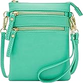Solene Small Crossbody Bag for Women, Multi Zip Pockets with Detachable Wristlet, Lightweight Travel Purse, Cell Phone Pouch