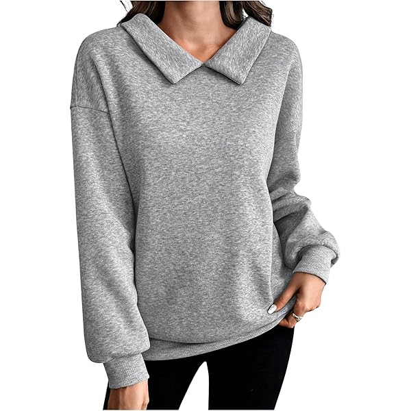 Amazon.com: SweatyRocks Women's Oversized V Neck Sweatshirt