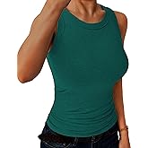 C.O.Z.Y Tank Tops for Women Ribbed Racerback Top Shirts High Neck Tank Casual Slim fit Basic Summer Tops