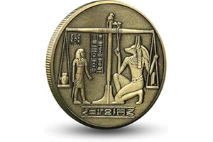 GIMILANG Egypt Culture Dead Guide and Guardian Anubis Scales of Judgment Challenge Coin
