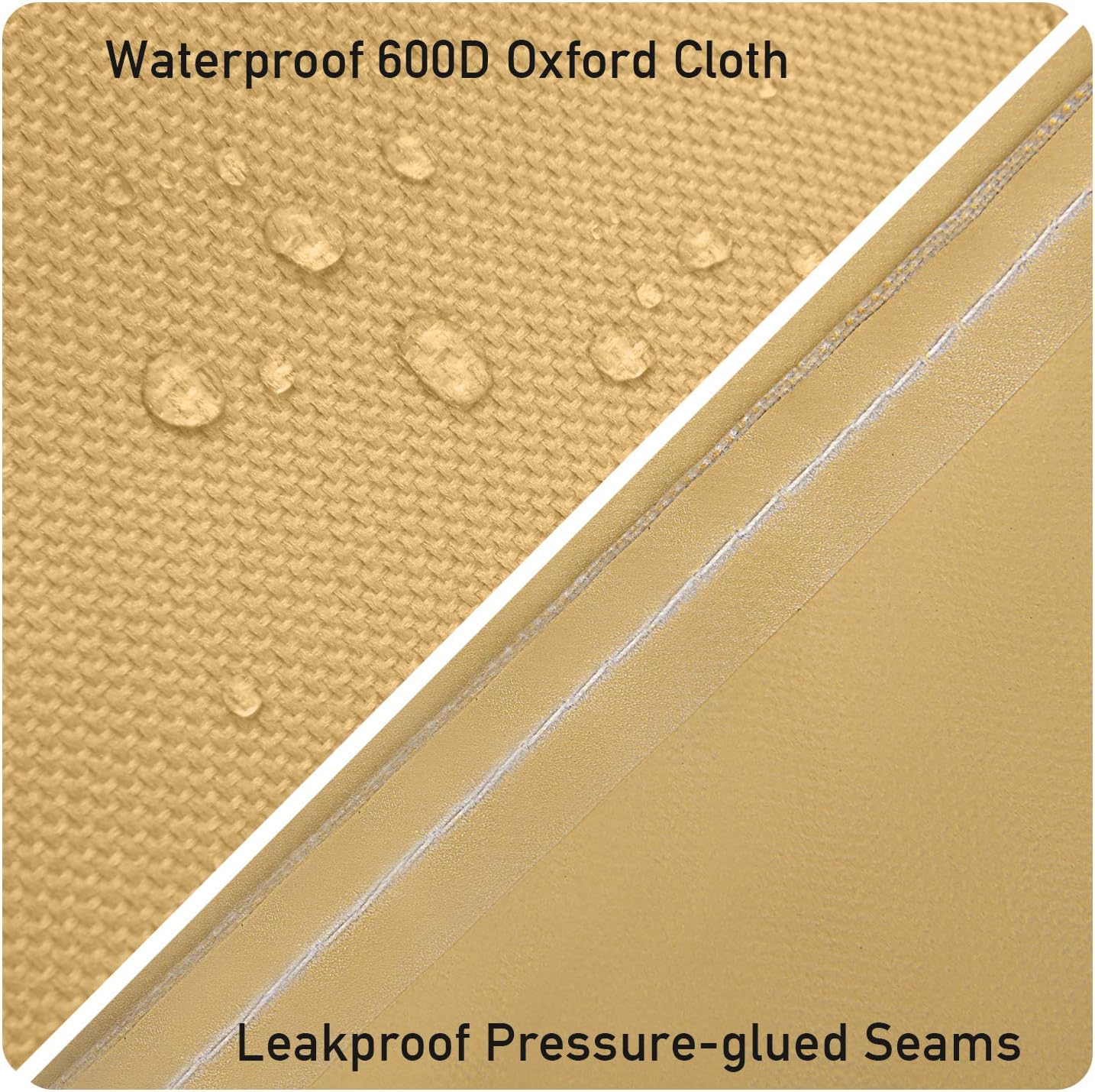 Sunkorto Round Patio Table & Chair Set Cover, Waterproof & Wear-Resistant Patio Furniture Cover, 94 inch Diameter, Light Brown: Kitchen & Dining