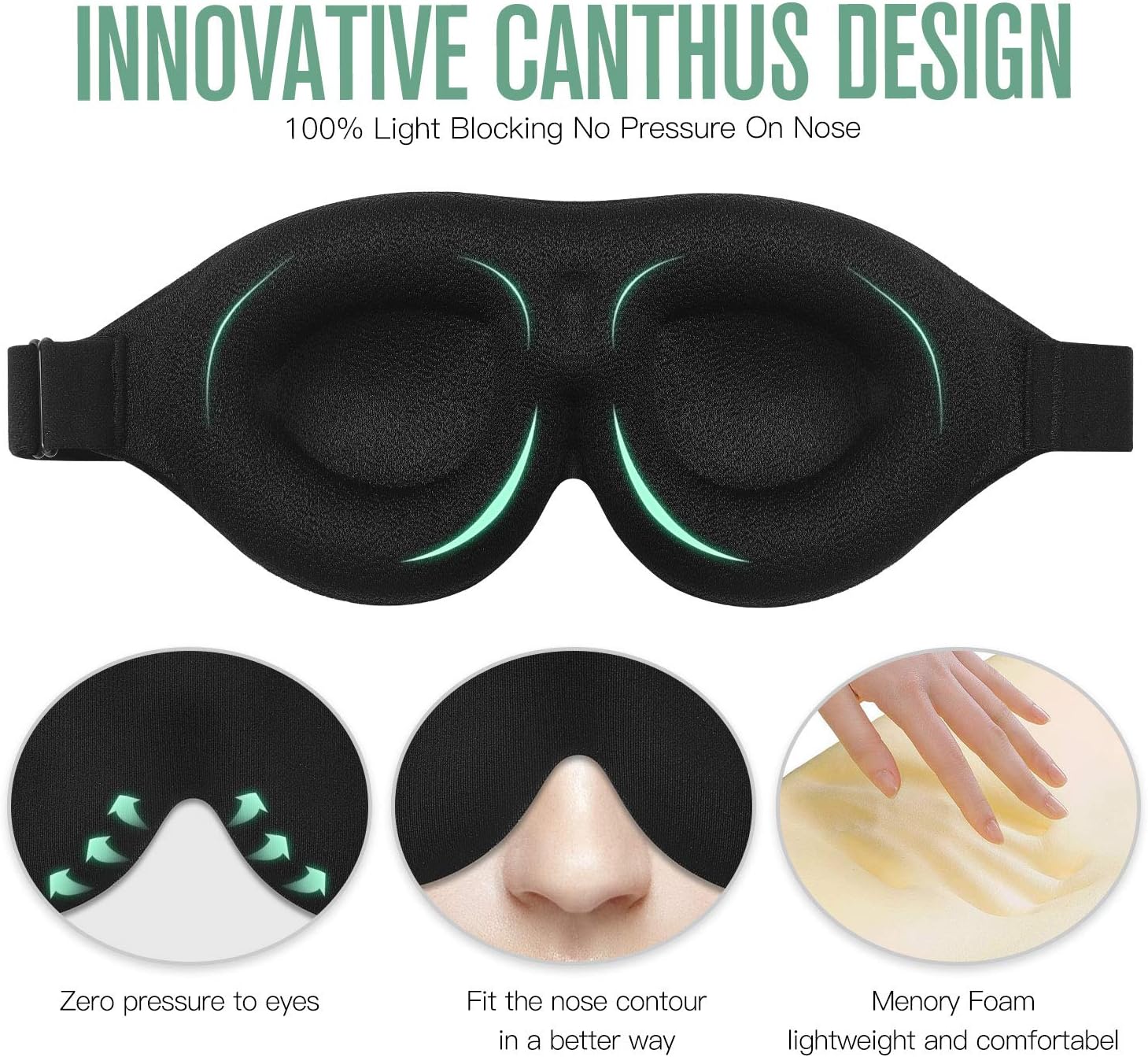 ALASKA BEAR Sleep Mask - 3D Contoured Cups - Zero Eye Pressure: Health & Personal Care
