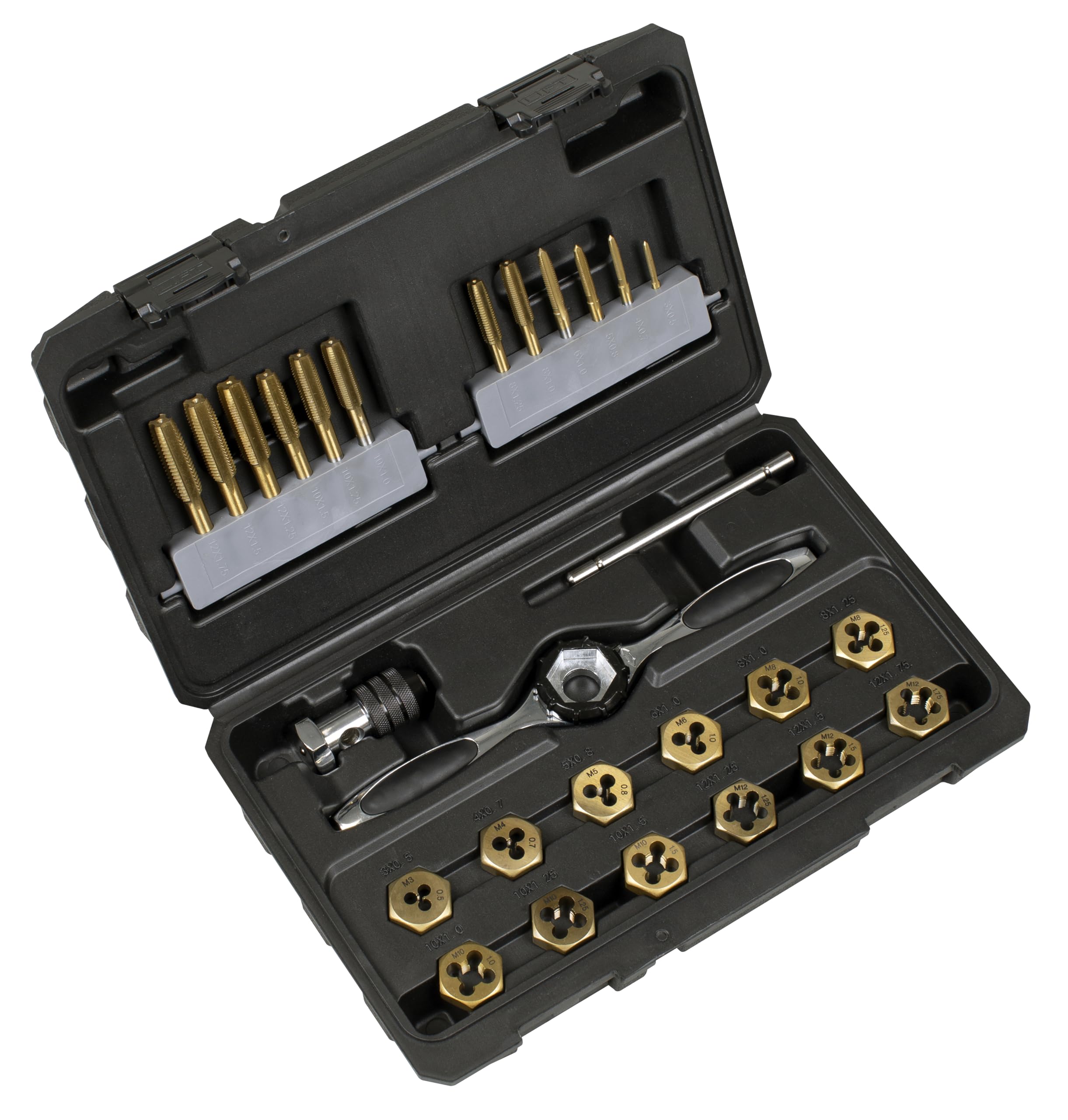 Sealey Titanium Coated Hexagonal Tap & Die Set 26pc - AK3026