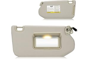 AEAGLE Sun Visor with Light for 2013-2018 Nissan Pathfinder, 2014-2017 Infiniti QX60, 2013 JX35, Right Passenger Side Beige Sunvisor Replacement 96400-9PB0A