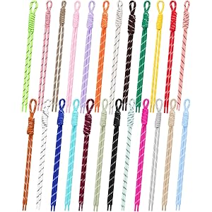 CHONNFEASTT 24PCS Braided Rope Paracord Keychain, DIY Bag Charm Accessories | Colorful Paracord for DIY Keychain Supplies, Ba
