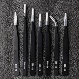 ZHIYE Precision ESD Anti-Static Tweezers 7-Piece Stainless Set Electronics view 3