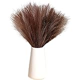 Mandy's 20pcs Mini Brown Silk Pampas Grass Artificial Flowers 17.7" for Home Kitchen Wedding Decorations (Vase not Include)