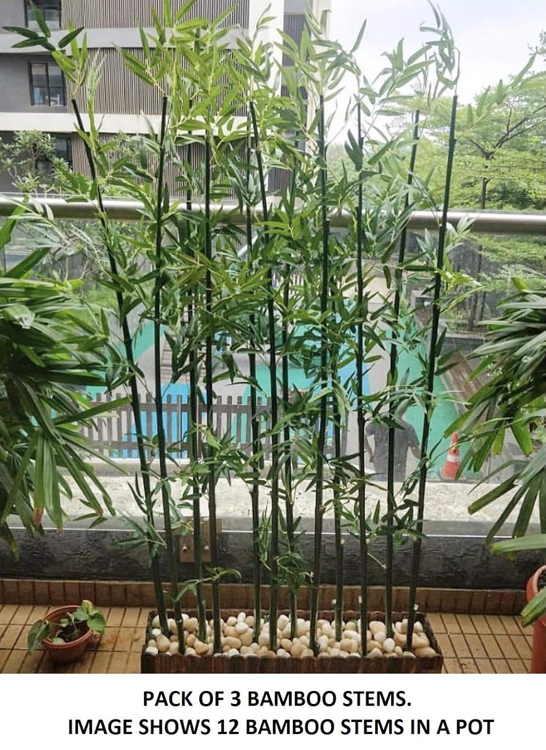 Buy Fourwalls Decorative Artificial Bamboo Plant Stems (8 cm x 8 cm x