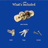 XFORT Tulip Entrance Knob Set Polished Brass with Lock 35-45mm view 5