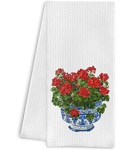Wildflower Kitchen Towels Set Of 2 - Floral Butterfly Design, 18"x26", Absorbent & Decorative