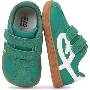STQ Wide Toe Box Toddler Girls Boys Shoes Zero Drop Sneakers | Barefoot feel, Non-slip TPR sole, Hook and Loop, Lightweight,