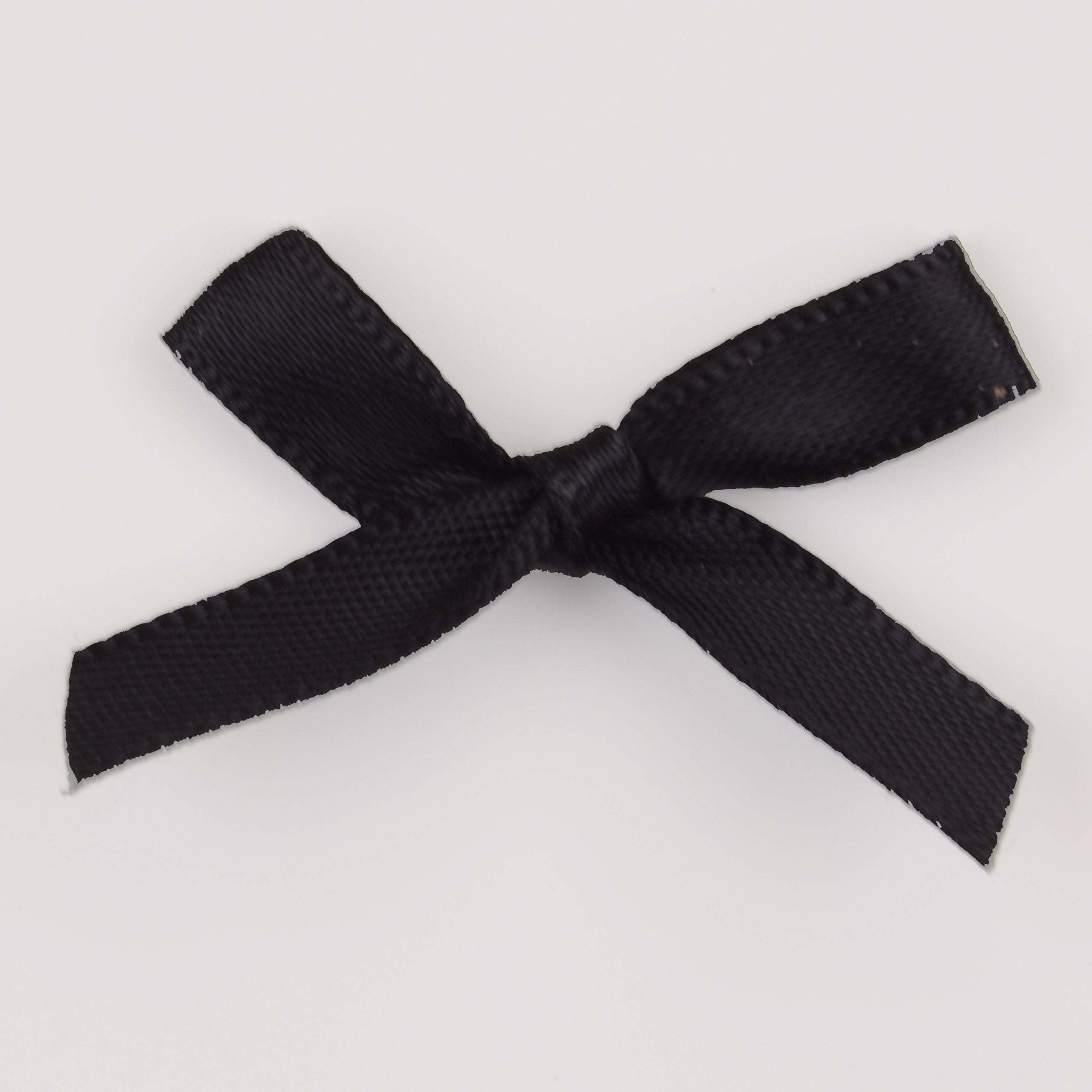 various colours of 100 satin 7mm ribbon bows (Black)