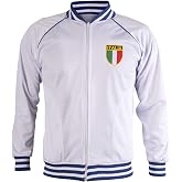 Italy/Italia Jacket Retro Football Tracksuit Zipped Jacket Men Top - S White