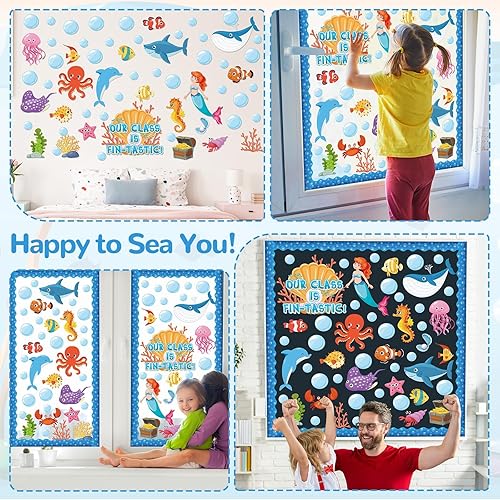 Classroom Door Decor Funrous Under The Sea Door Banner & Decorations ...