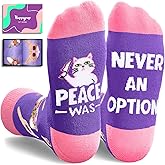 HAPPYPOP Novelty Goose Cat Gifts - Silly Goose Cat Lover Gifts for Women Men Funny Socks