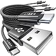 LISEN USB to USB C Cable, 3-Pack [3FT+6FT+10FT] USB C Cable,Android Auto USB Cable USB A to USB C Cable Compatible with iPhone 16 15 Pro Max Samsung Galaxy S24+/S24/S24 ultra/S20/S10/S9 USB C Cord