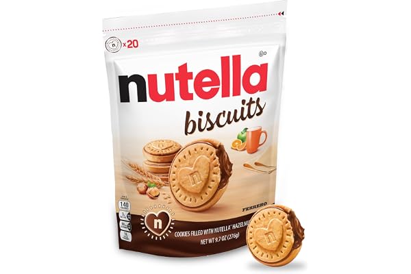 Nutella Biscuits Cookies Filled with Nutella Hazelnut Spread, Sweet Snack Pack, 9.7 oz