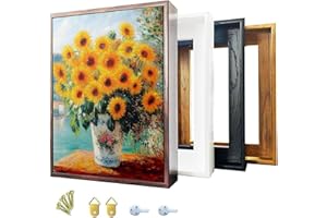 Sunwes Canvas Floater Frames, Canvas Floating Frame Canvas Frame Wall Art Decor for 1 1/8 inches Deeps Custom Size Finished Removable Stretched Wall Art Wall Decor, Dark Brown