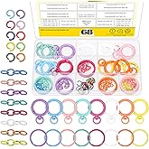 Mardatt 68Pcs Colorful Trigger Spring O Rings with Split Key Rings Kit, Metal Keychain Snap Hooks Lobster Claw Clasps Round Swivel Snap Hooks and Jump Ring Chain Extender for DIY Charms Crafts