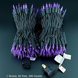 YULETIME 200 Purple LED Christmas Lights with Black