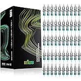 STIGMA Aquamarine Knight Tattoo Cartridge Needles 50pcs Assorted Sizes 0.35mm RL+RM (1203RL 1205RL 1207RL 1209RM 1215RM) Round Liner/Round Magnum EN02B-50KIT-X