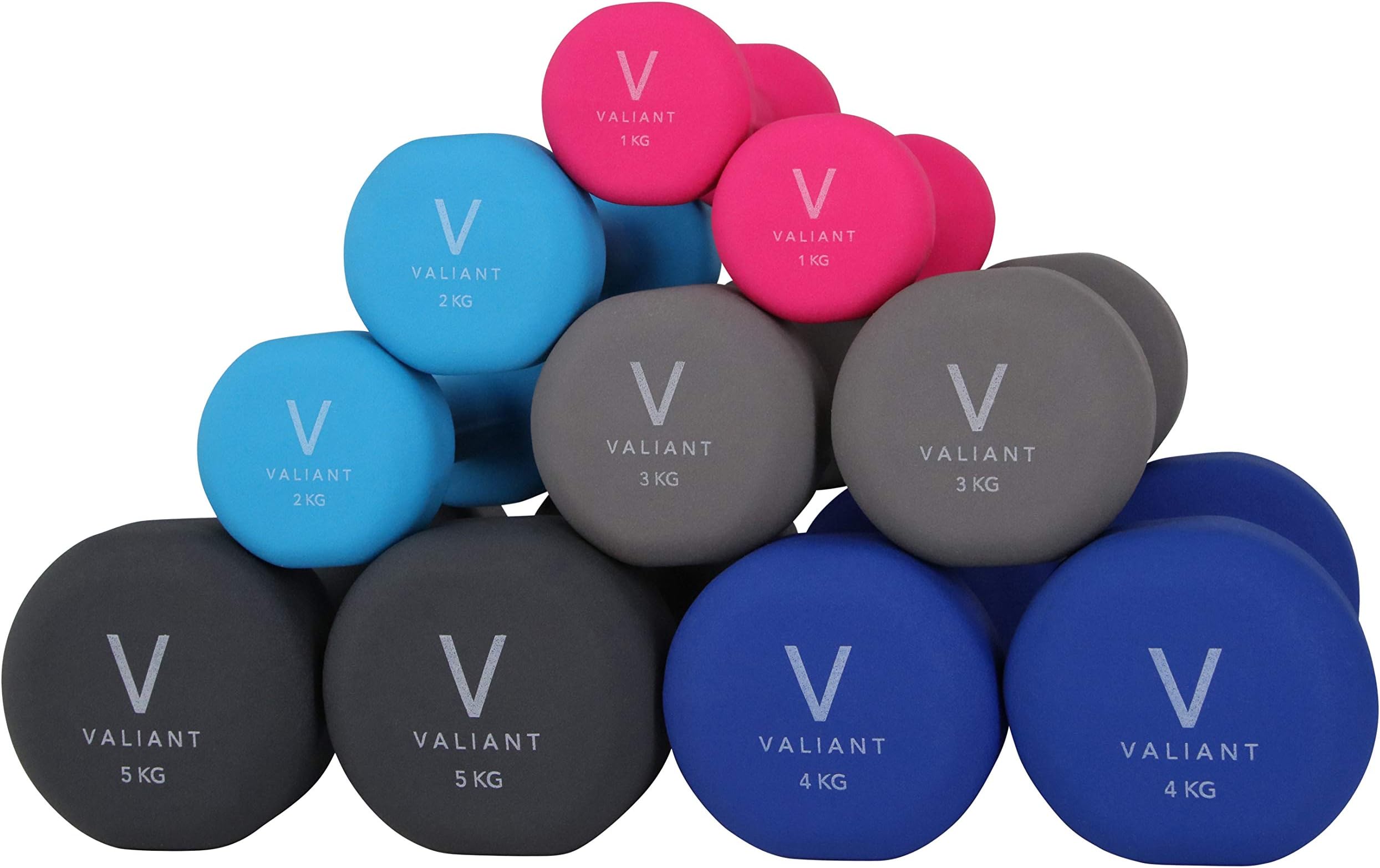 Valiant Fitness Neoprene Dumbbell Weights Home Gym Exercise (Boxed in a pair)