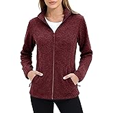 MAGCOMSEN Fleece Jacket Women Zip UP Lightweight Soft Polar Warm Winter Jackets for Women with Pockets Outdoor Hiking