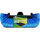 SCRUBIT 12" Car Wash Brush with Soft Bristles for Car Truck Boat Deck & House Cleaning, Exterior Washing Brush Connects with Pole & Hose, Storage Bag Included (Blue)
