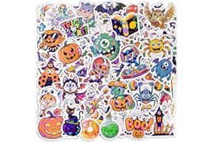 Waybla Halloween Stickers for Kids – 100PCS Unique Friendly Designs, Waterproof Vinyl, Ideal for Trick or Treat Handouts, Halloween Crafts, Classroom Rewards & Party Favors
