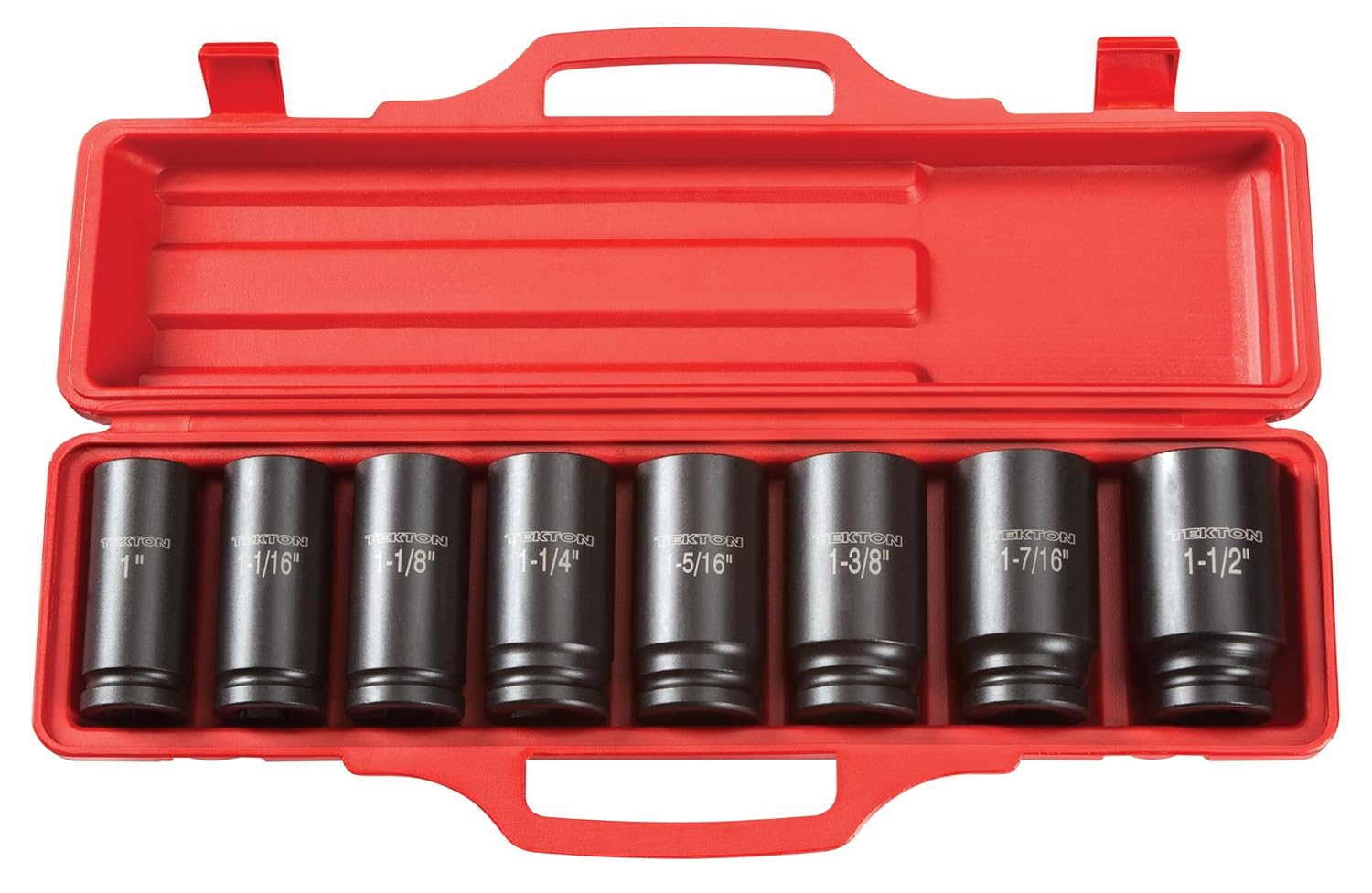 TEKTON 3/4-Inch Drive Deep Impact Socket Set, Inch, Cr-V, 6-Point, 1-Inch - 1-1/2-Inch, 8-Sockets | 4891