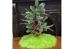 Green Christmas Tree Skirt for Mini Christmas Tree,18 Inch