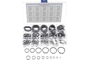 HVAZI 290PCS C-Clips External Retaining Ring Assortment Kit(Black Alloy Steel)