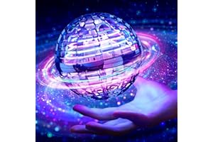 BOYKO Flying Ball Toys - 360°Rotating Soaring Orb Ball Toy - Rechargeable Boomerang Spinner Drone with LED Lights - Hand Controlled UFO Drone for Kids Adults Outdoor Indoor