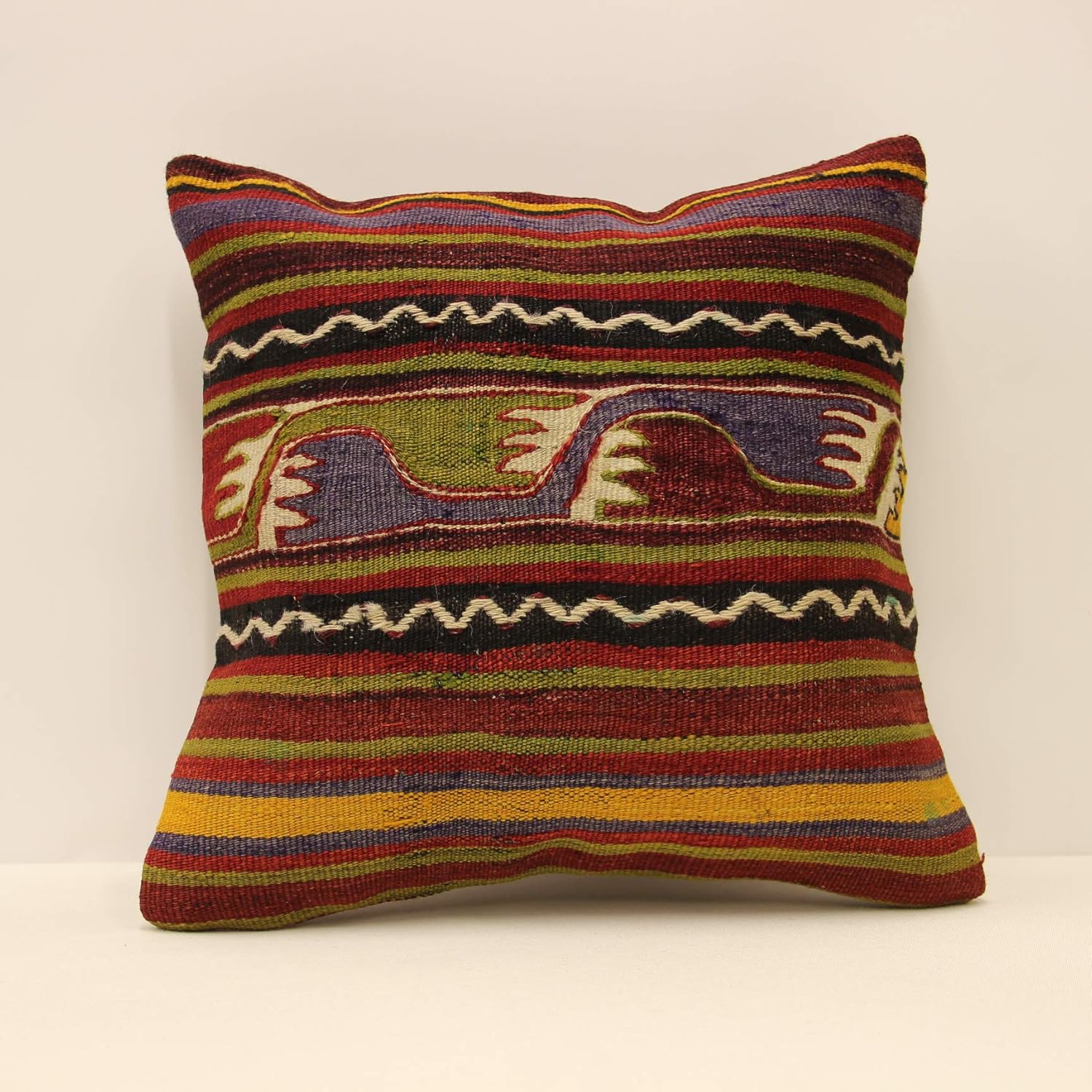 16x16 in Traditional Handmade Turkish Rug Pillow Cover