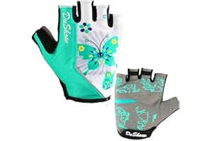 DuShow Women Half Finger Cycling Gloves,Gel Padded Anti-Slip Shock-Absorbing Mountain Road Bicycle Biking Bike Short Fingerless Gloves