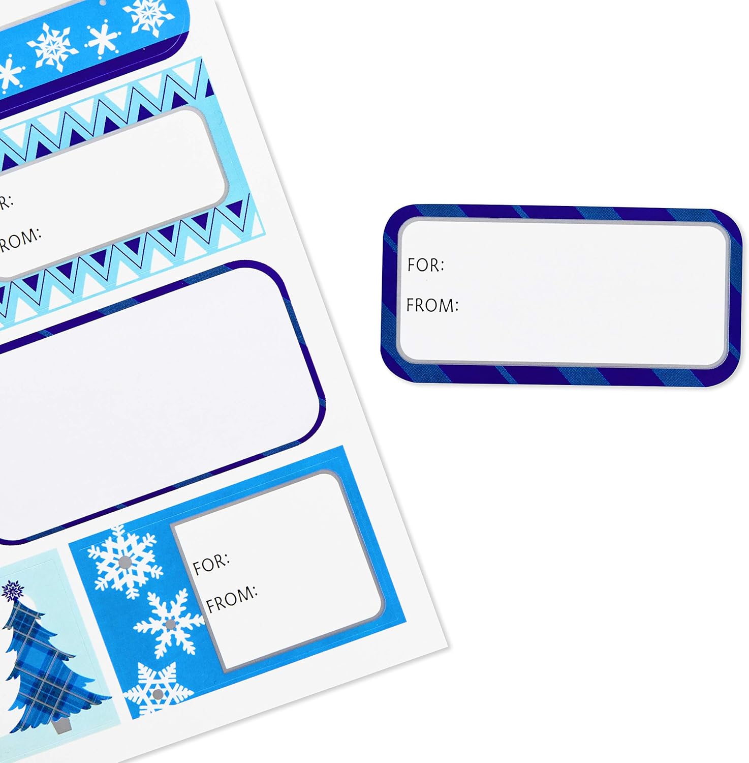 Hallmark Holiday Gift Tag Stickers (80 Labels; Elegant) Red, Gold, Blue: Kitchen & Dining