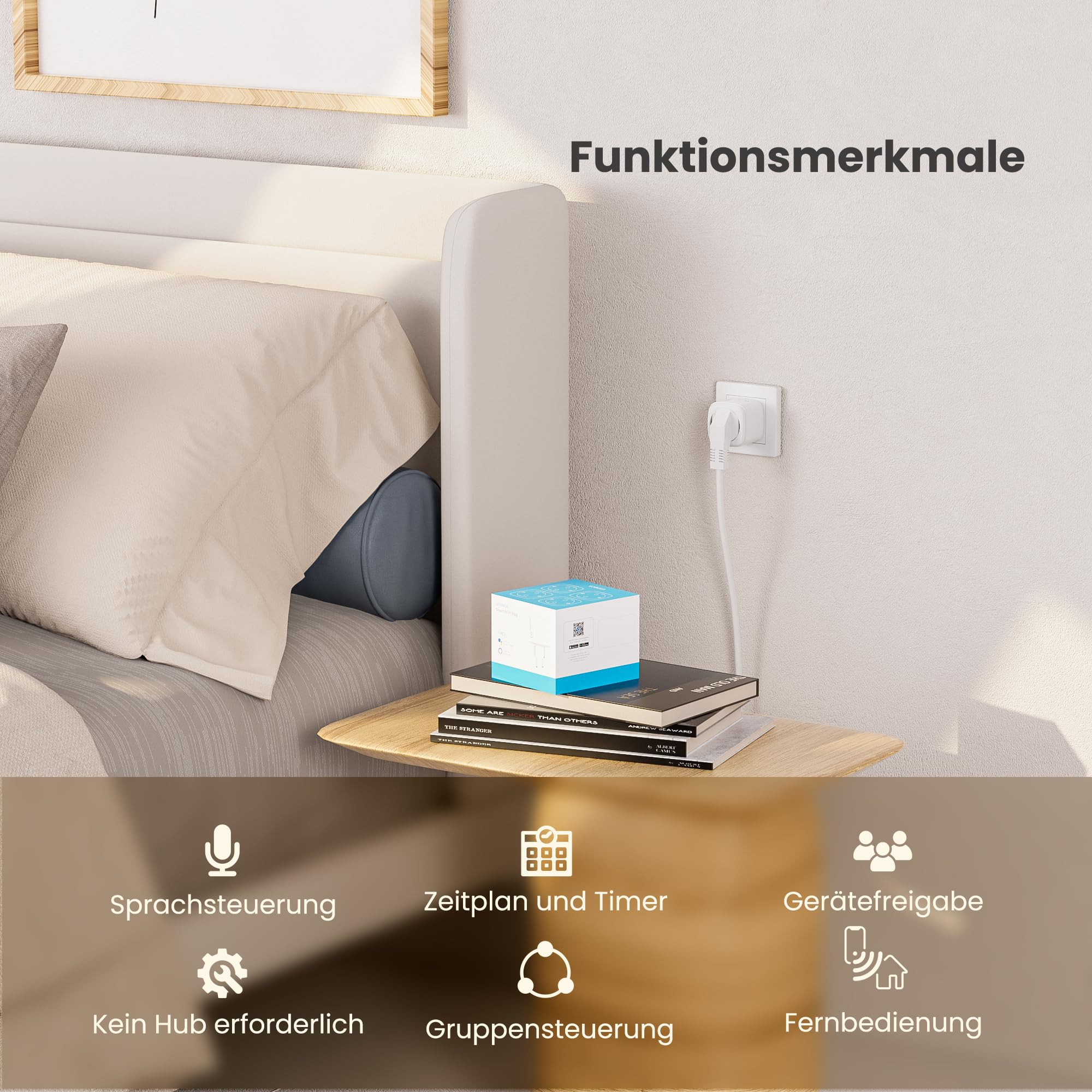UPXNBOR Smart Steckdose, 16A Smart Home WLAN Steckdose mit Strommessung, Alexa Socket Funktioniert mit Alexa, Google Home, Timer & APP Fernzugriff, Kein Hub notwendig, Nur 2.4GHz WiFi (4er Pack) 7