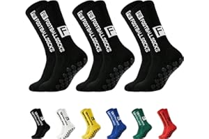 3 Pairs,Football,Grip Socks Soccer, Moisture Wicking Athletic Socks for Men & Women, Anti Slip Socks,Non-Slip Sports Socks
