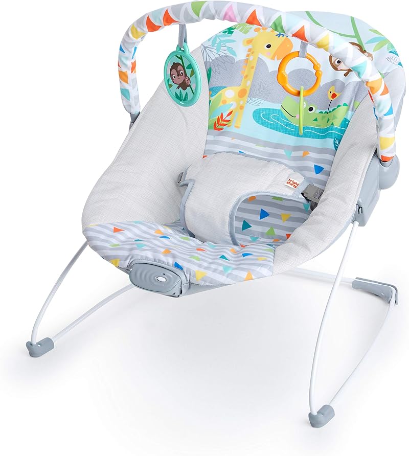 Bright Starts Safari Fun Vibrating Bouncer with Toy Bar