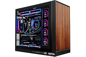 KOTIN Prebuilt Gaming PC RTX 5070 12GB, Ryzen 7 9700X, 32GB DDR5, 1TB SSD | 11.3in Smart Display, 850W 80+ Gold PSU, 360mm Liquid Cooler, WiFi 7, 1440p 4K ARGB Windows 11 Gaming Desktop Computer