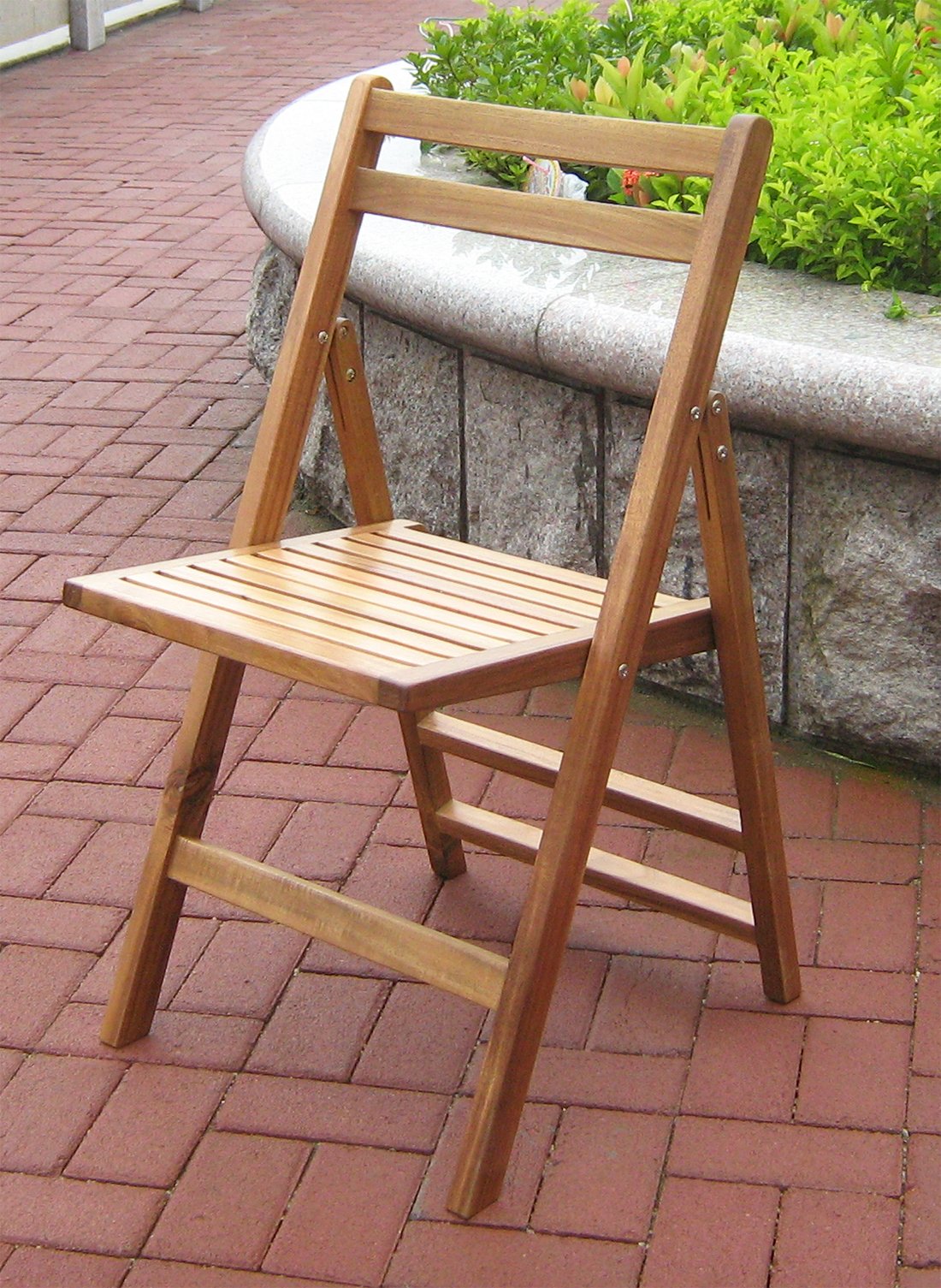 Merry Products MPGTBS01CH Acacia Folding Dining Chairs (set of 4