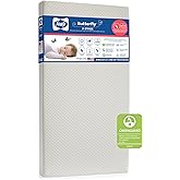 Sealy Baby Butterfly Breathable Knit 2 Stage Waterproof Crib Mattress plus Toddler Bed Fit, Washable Easy Clean Zip Off Cover, GREENGUARD Gold Certified, Safety & Quality Tested, Made in USA, 52"X28"