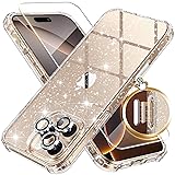 BERFY for iPhone 16 Pro Max Case Glitter, with 9H