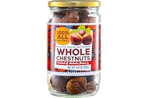 Gourmanity Chestnut Jar, Chestnuts From Ardeche, France, Whole Roasted Chestnuts Peeled and Ready to Eat, Great for Cooking, Baking & Healthy Snacking, Kosher, Non Gmo and Gluten Free, 14.8 oz